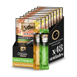 7896029046852---Kit-Petisco-Sheba-Cremoso-Sabores-Frango-e-Frango---Peixe-Branco-Gatos-Adultos-12-x-4-Uni
